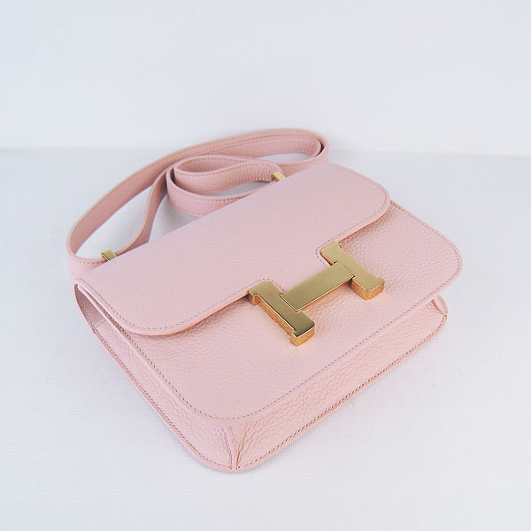 7A Hermes Oxhide Leather Message Bag Pink H017 - Click Image to Close